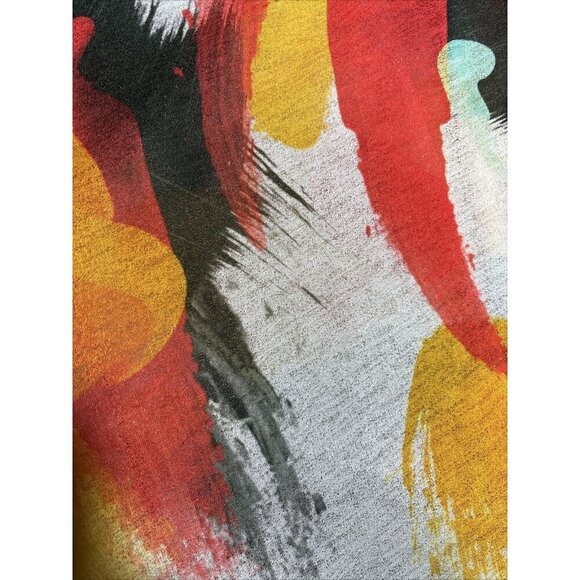 ZARA Women’s Dress Abstract Colorful Print V Neck Semi Sheer Size M - Picture 7 of 8